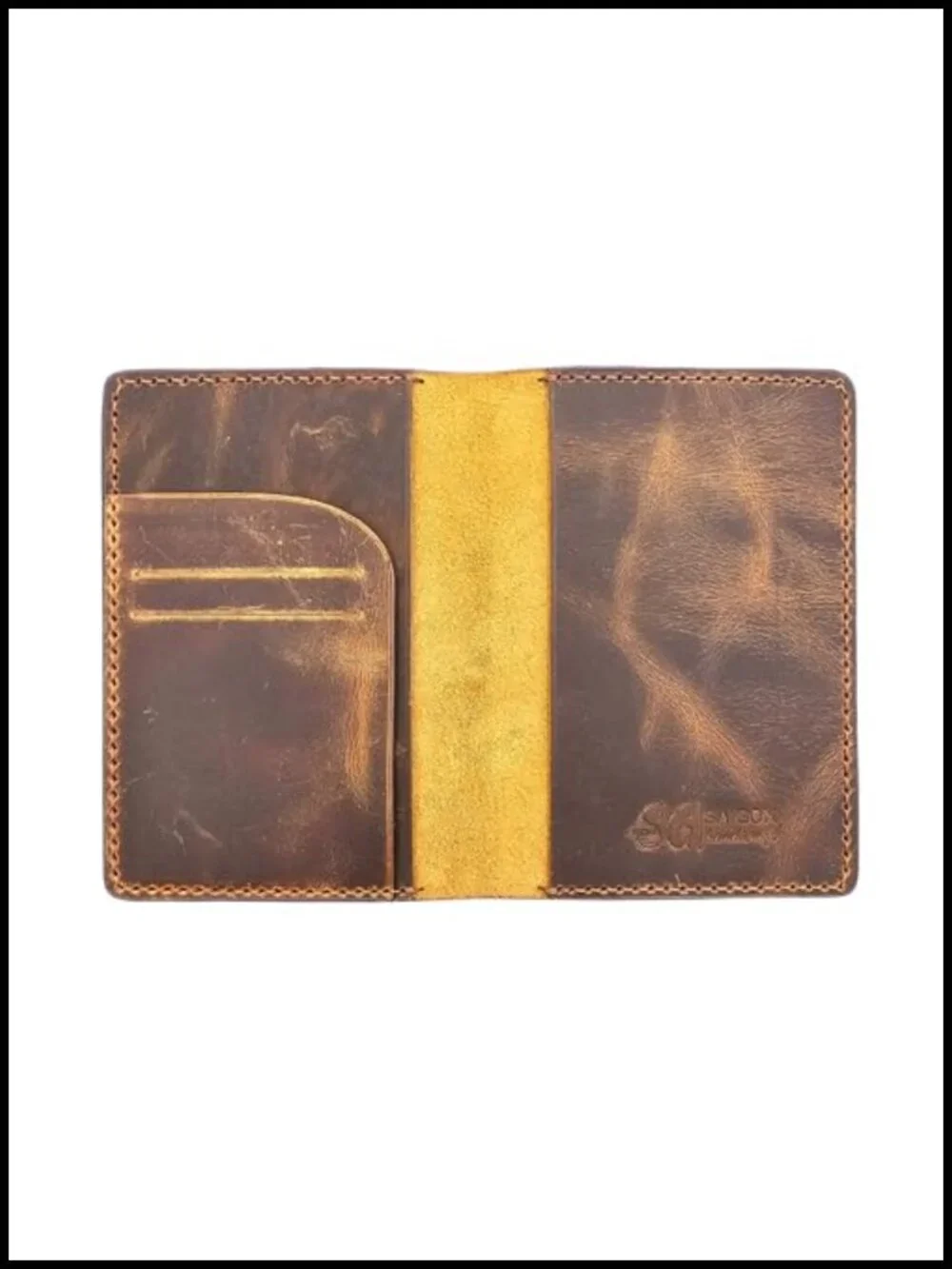 Handmade Full Grain Leather Passport Holder with RFID Protection